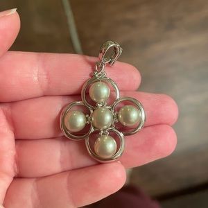 Honora Pearl Green Pearl Sterling Silver Enhancer Pendant
